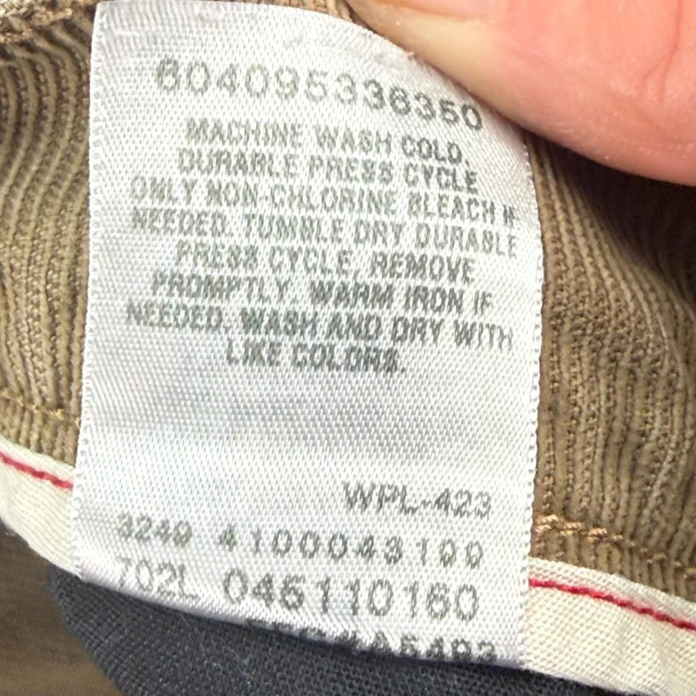 Levi's 511 Skinny Mens 32x30 Tan Khaki Corduroy‎ Stretch Pants 5 Pocket